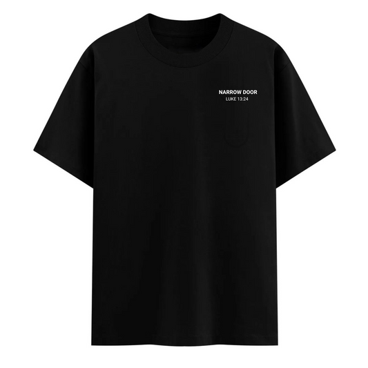 The Narrow Door – Luke 13:24 Strive to Enter T-Shirt (Black)